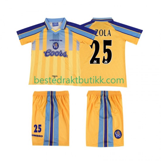 Fotballdrakter Chelsea ZOLA 25 1995 1997 Retro Bortedraktsett Kortermet til Barn