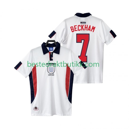 Fotballdrakter England BECKHAM 7 1998 Retro Hjemmedraktsett Kortermet til Herre