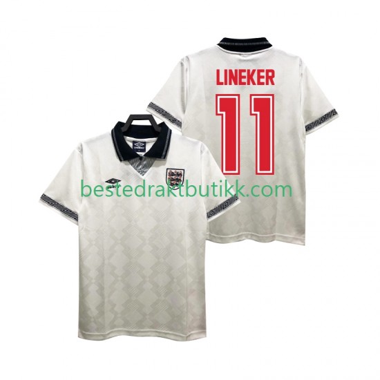 Fotballdrakter England LINEKER 11 1990 Retro Hjemmedraktsett Kortermet til Herre