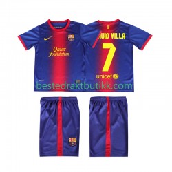 Fotballdrakter FC Barcelona DAUID VILLA 7 2012 2013 Retro Hjemmedraktsett Kortermet til Barn