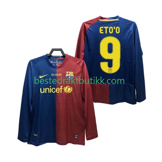 Fotballdrakter FC Barcelona ETO O 9 Champions League 2009 Retro Hjemmedraktsett 2008 Langermet til Herre