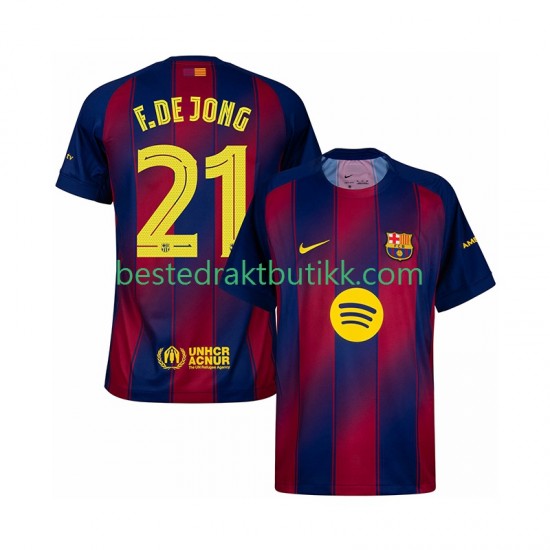 Fotballdrakter FC Barcelona Frenkie de Jong 21 Champions League Hjemmedraktsett 2025-2026 Kortermet til Herre