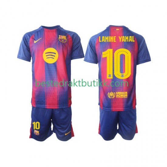 Fotballdrakter FC Barcelona Lamine Yamal 10 Champions League Hjemmedraktsett 2025-2026 Kortermet til Barn