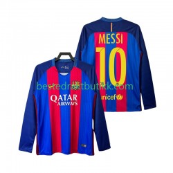 Fotballdrakter FC Barcelona Lionel Messi 10 2016 2017 Retro Hjemmedraktsett Langermet til Herre