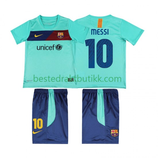 Fotballdrakter FC Barcelona Lionel Messi 10 Retro Bortedraktsett 2011 2010 Kortermet til Barn