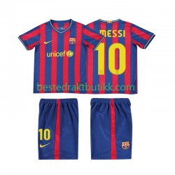 Fotballdrakter FC Barcelona Lionel Messi 10 2009 Retro Hjemmedraktsett 2010 Kortermet til Barn
