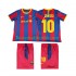Fotballdrakter FC Barcelona Lionel Messi 10 Retro Hjemmedraktsett 2011 2010 Kortermet til Barn