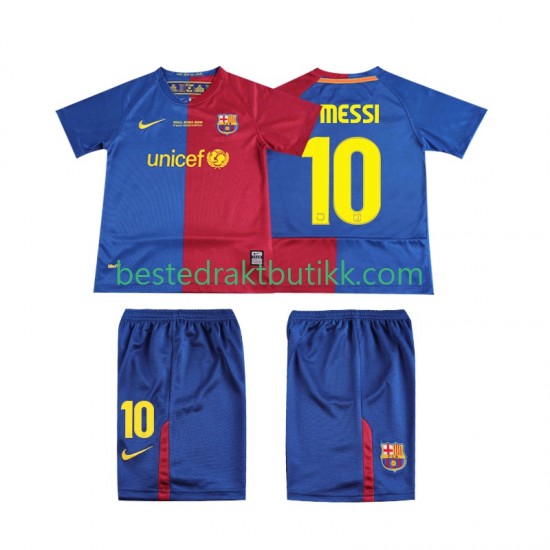 Fotballdrakter FC Barcelona Lionel Messi 10 Champions League 2009 Retro Hjemmedraktsett 2008 Kortermet til Barn