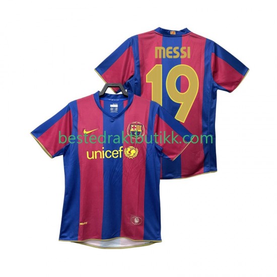 Fotballdrakter FC Barcelona Lionel Messi 19 2007 Retro Hjemmedraktsett 2008 Kortermet til Herre