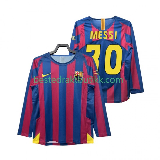 Fotballdrakter FC Barcelona Lionel Messi 30 Champions League 2005 Retro Hjemmedraktsett 2006 Langermet til Herre
