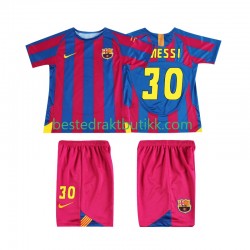 Fotballdrakter FC Barcelona Lionel Messi 30 Champions League 2005 Retro Hjemmedraktsett 2006 Kortermet til Barn