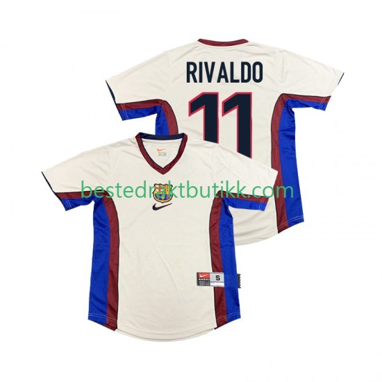 Fotballdrakter FC Barcelona RIVALDO 11 1998 Retro Bortedraktsett 1999 Kortermet til Herre