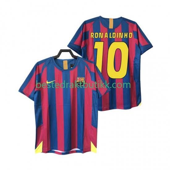 Fotballdrakter FC Barcelona RONALDINHO 10 2005 Retro Hjemmedraktsett 2006 Kortermet til Herre