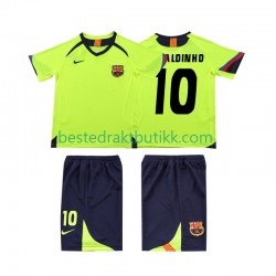 Fotballdrakter FC Barcelona RONALDINHO 10 2005 Retro Bortedraktsett 2006 Kortermet til Barn