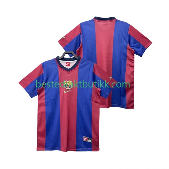 Fotballdrakter FC Barcelona 1998 Retro Hjemmedraktsett 1999 Kortermet til Herre
