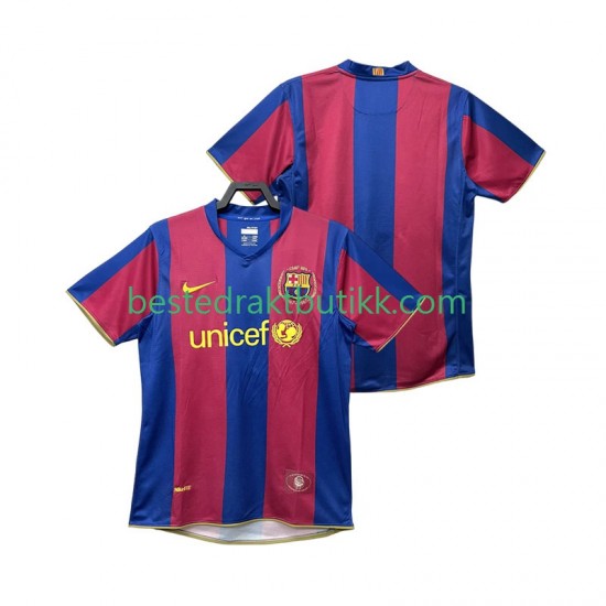 Fotballdrakter FC Barcelona 2007 Retro Hjemmedraktsett 2008 Kortermet til Herre