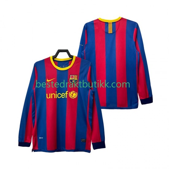 Fotballdrakter FC Barcelona Retro Hjemmedraktsett 2011 2010 Langermet til Herre