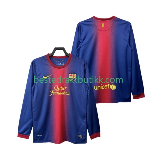Fotballdrakter FC Barcelona 2012 2013 Retro Hjemmedraktsett Langermet til Herre