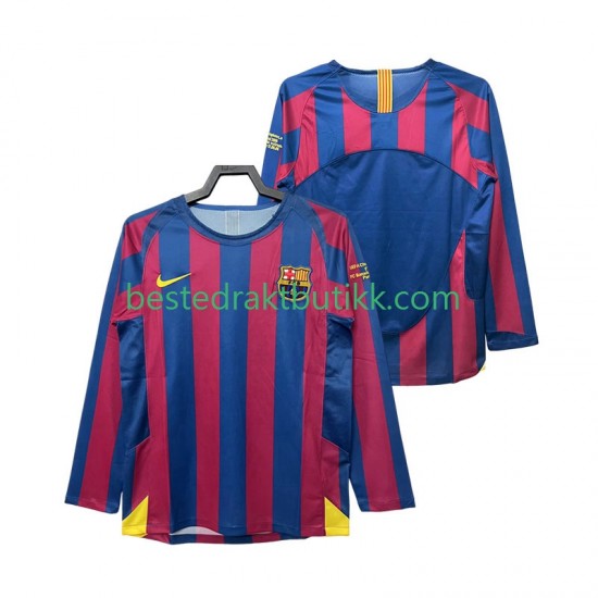 Fotballdrakter FC Barcelona Champions League 2005 Retro Hjemmedraktsett 2006 Langermet til Herre