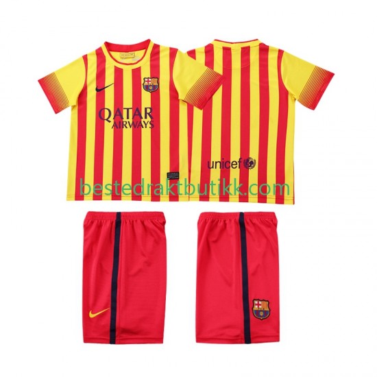 Fotballdrakter FC Barcelona 2013 2014 Retro Bortedraktsett Kortermet til Barn