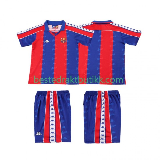 Fotballdrakter FC Barcelona 1992 1995 Retro Hjemmedraktsett Kortermet til Barn