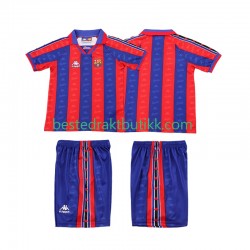 Fotballdrakter FC Barcelona 1996 1997 Retro Hjemmedraktsett Kortermet til Barn
