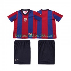 Fotballdrakter FC Barcelona 1998 Retro Hjemmedraktsett 1999 Kortermet til Barn