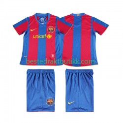 Fotballdrakter FC Barcelona 2007 Retro Hjemmedraktsett 2008 Kortermet til Barn