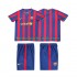 Fotballdrakter FC Barcelona 2009 Retro Hjemmedraktsett 2010 Kortermet til Barn