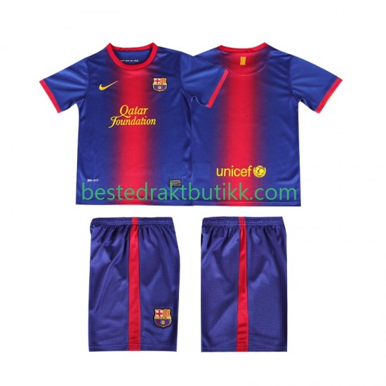 Fotballdrakter FC Barcelona 2012 2013 Retro Hjemmedraktsett Kortermet til Barn
