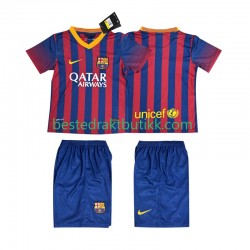 Fotballdrakter FC Barcelona 2013 2014 Retro Hjemmedraktsett Kortermet til Barn