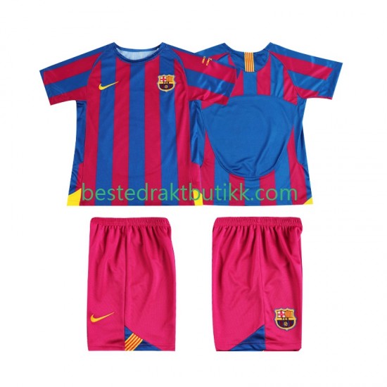 Fotballdrakter FC Barcelona Champions League 2005 Retro Hjemmedraktsett 2006 Kortermet til Barn