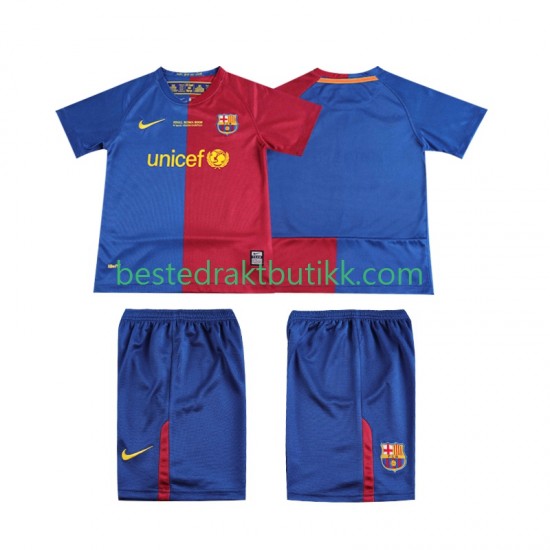 Fotballdrakter FC Barcelona Champions League 2009 Retro Hjemmedraktsett 2008 Kortermet til Barn