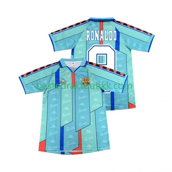 Fotballdrakter FC Barcelona Ronaldo 9 1996 1997 Retro Bortedraktsett Kortermet til Herre