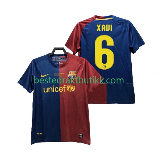 Fotballdrakter FC Barcelona XAVI 6 Champions League 2009 Retro Hjemmedraktsett 2008 Kortermet til Herre