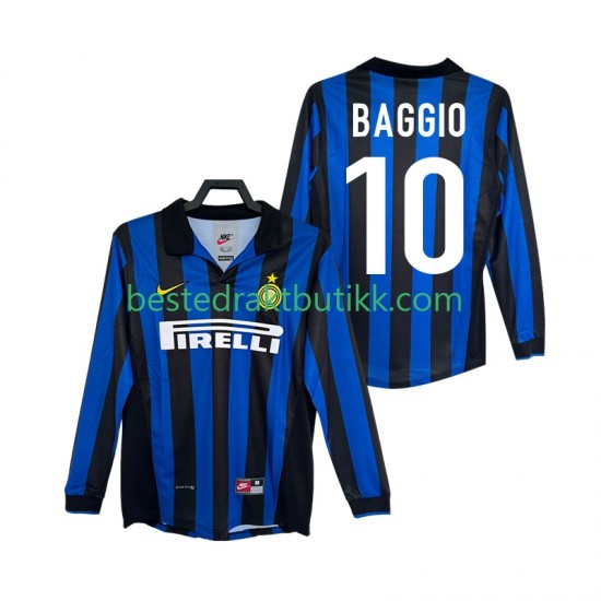 Fotballdrakter Inter Milan BAGGIO 10 1998 Retro Hjemmedraktsett 1999 Langermet til Herre