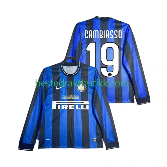 Fotballdrakter Inter Milan CAMBIASSO 19 2009 Retro Hjemmedraktsett 2010 Langermet til Herre