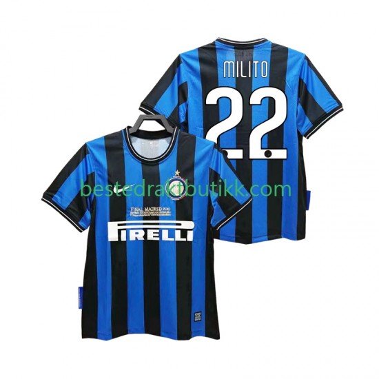 Fotballdrakter Inter Milan MILITO 22 2009 Retro Hjemmedraktsett 2010 Kortermet til Herre