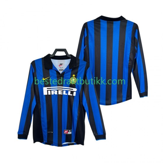 Fotballdrakter Inter Milan 1998 Retro Hjemmedraktsett 1999 Langermet til Herre