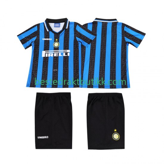 Fotballdrakter Inter Milan 1997 1998 Retro Hjemmedraktsett Kortermet til Barn