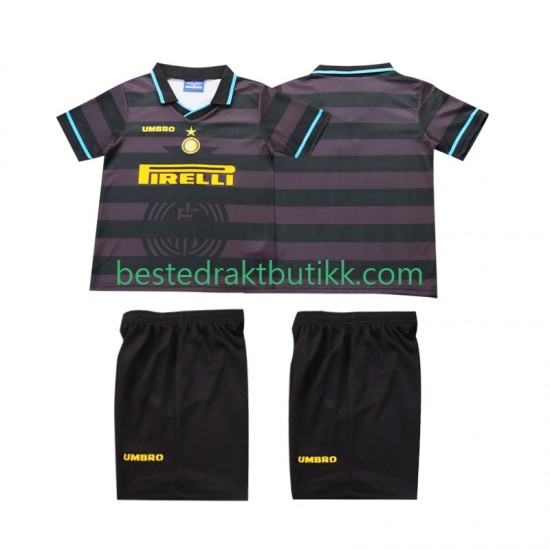 Fotballdrakter Inter Milan 1997 1998 Retro Tredjedraktsett Kortermet til Barn
