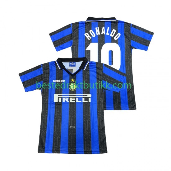 Fotballdrakter Inter Milan Ronaldo 10 1997 1998 Retro Hjemmedraktsett Kortermet til Herre