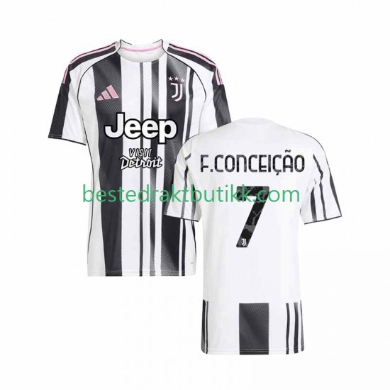 Fotballdrakter Juventus Francisco Conceicao 7 Hjemmedraktsett 2025-2026 Kortermet til Herre