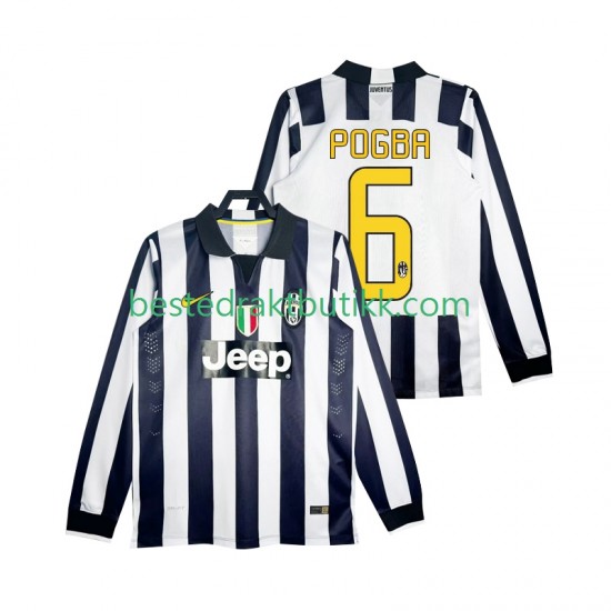Fotballdrakter Juventus Pogba 6 2014 2015 Retro Hjemmedraktsett Langermet til Herre