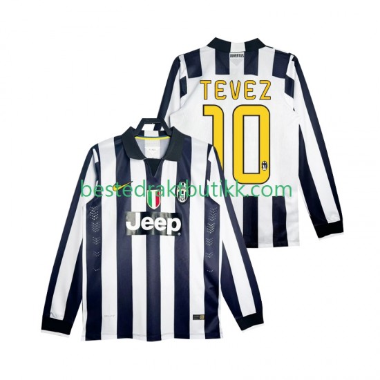 Fotballdrakter Juventus TEVEZ 10 2014 2015 Retro Hjemmedraktsett Langermet til Herre