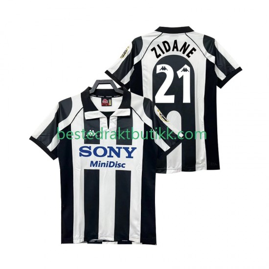 Fotballdrakter Juventus ZIDANE 21 1997 1998 Retro Hjemmedraktsett Kortermet til Herre