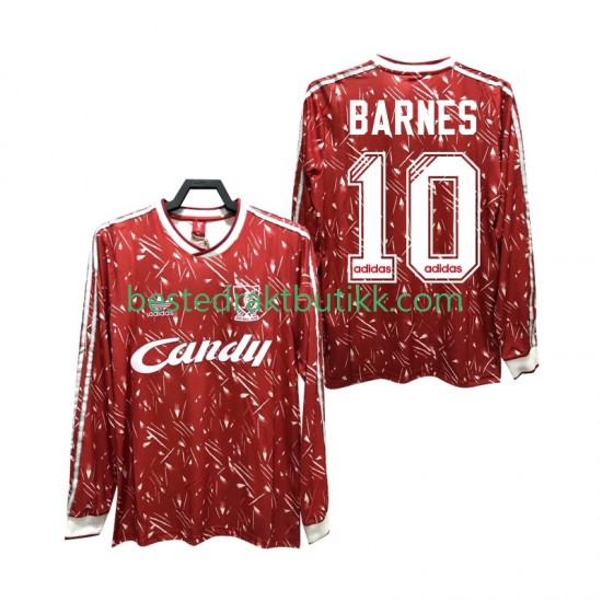 Fotballdrakter Liverpool BARNES 10 1989 1991 Retro Hjemmedraktsett Langermet til Herre