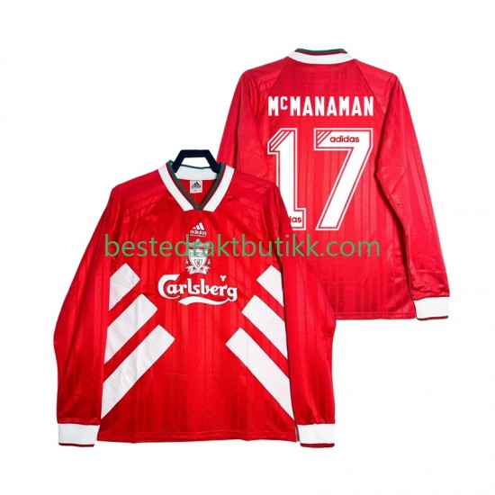 Fotballdrakter Liverpool MCMANAMAN 17 1993 1995 Retro Hjemmedraktsett Langermet til Herre