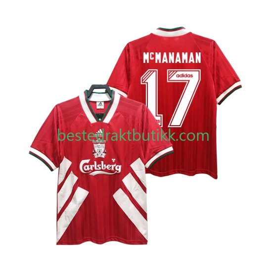 Fotballdrakter Liverpool MCMANAMAN 17 1993 1995 Retro Hjemmedraktsett Kortermet til Herre