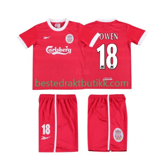 Fotballdrakter Liverpool OWEN 18 LWP 1997 1998 Retro Hjemmedraktsett Kortermet til Barn